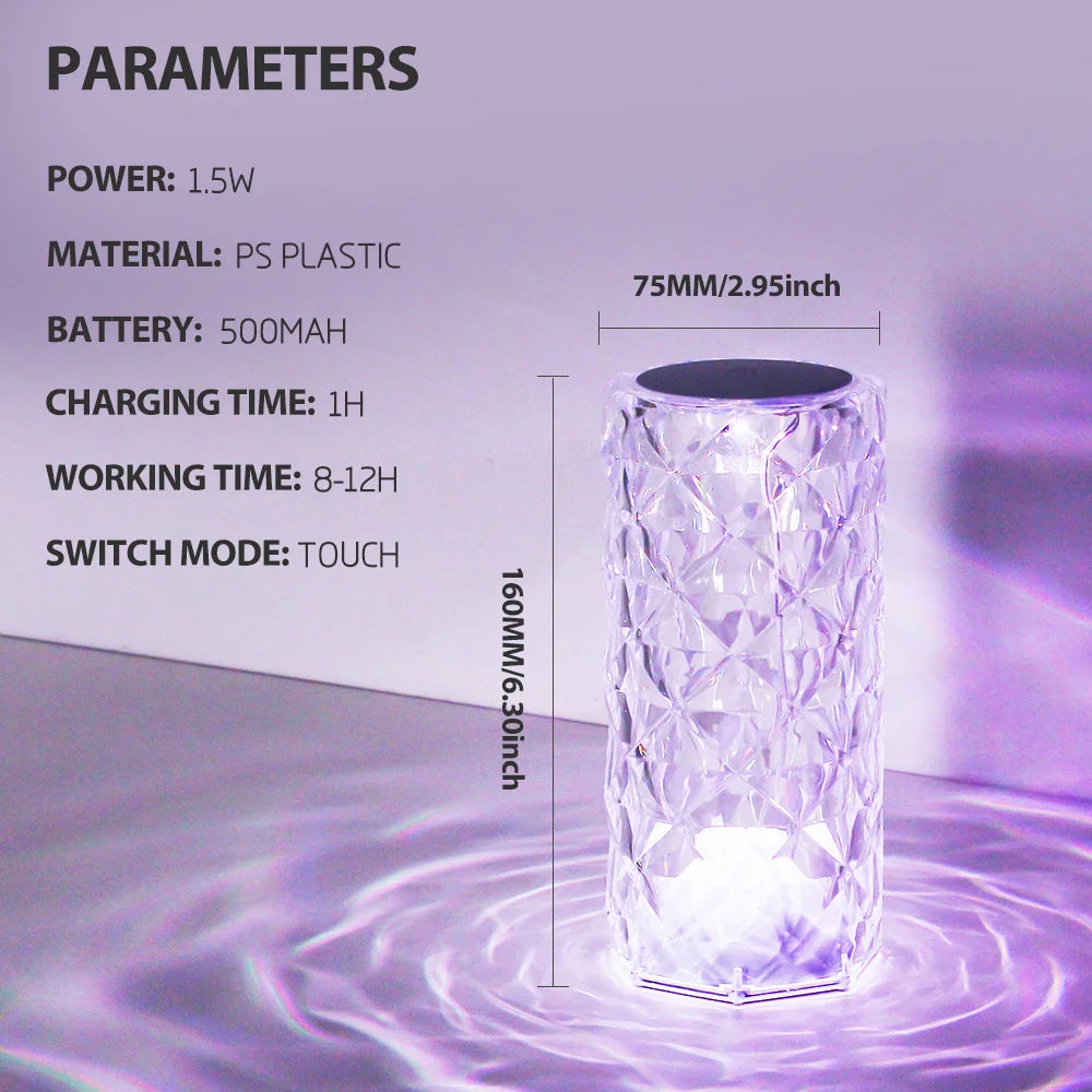 High Quality Rechargeable CrystalCove™ Table Lamp