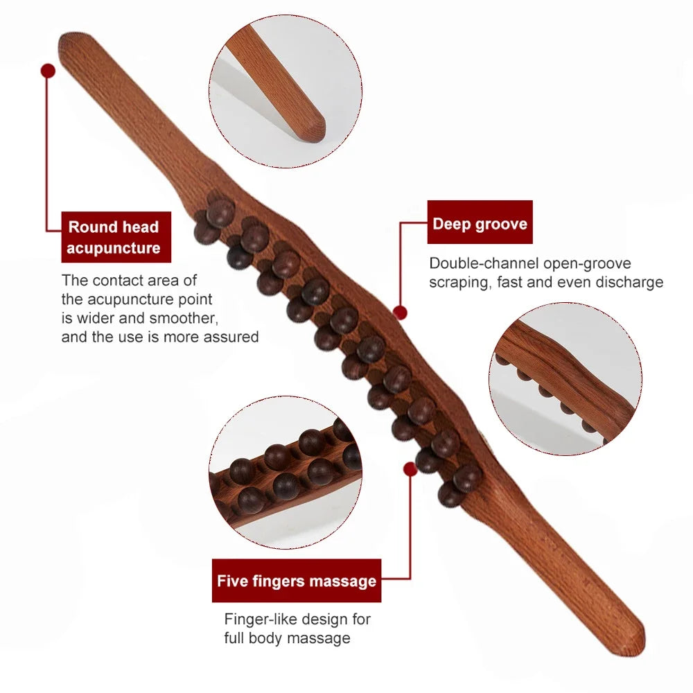 HANDMADE GUA SHA WOOD THERAPY TOOL