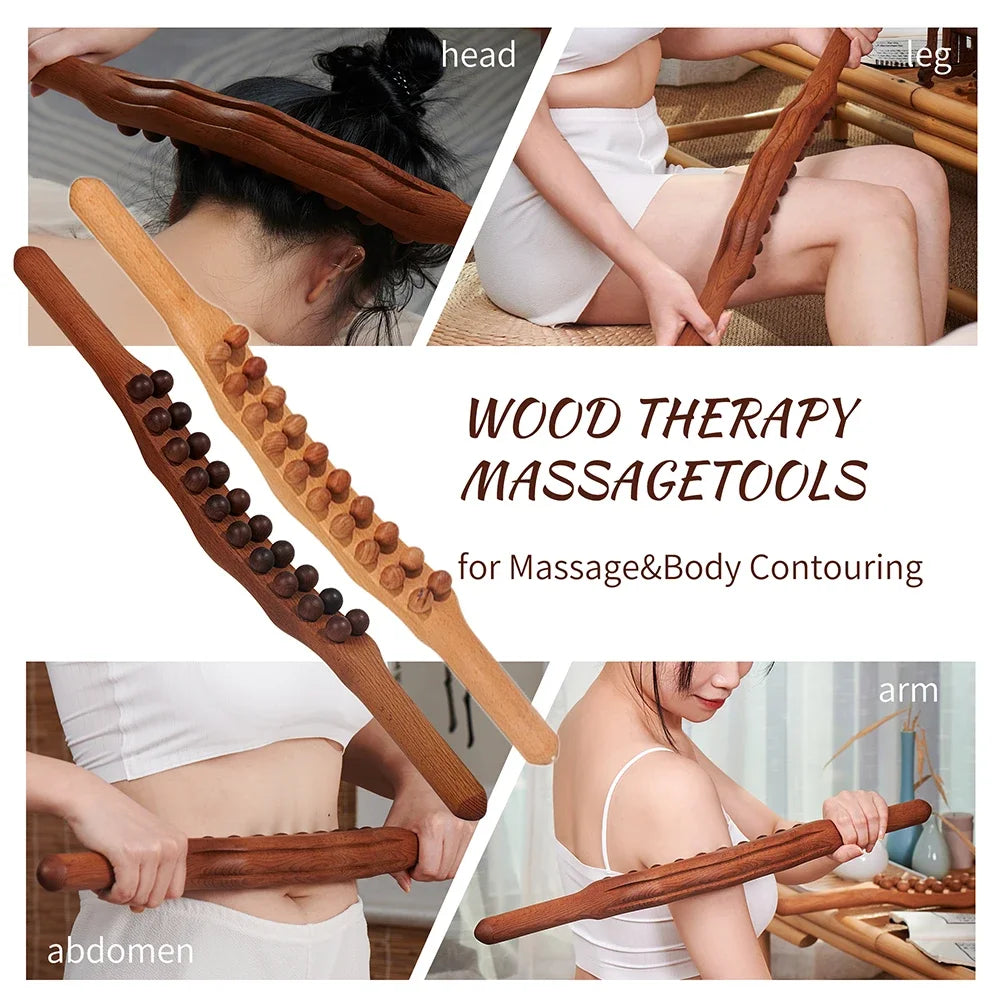 HANDMADE GUA SHA WOOD THERAPY TOOL